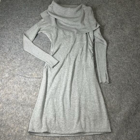 Athleta Sweater Dress Womens XS Light Gray Ribbed Knit Autumn Winter - Picture 1 of 9